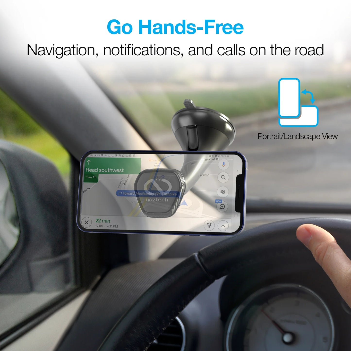 Naztech Magbuddy Elite Windshield Mount - Effortless Installation & Secure Grip
