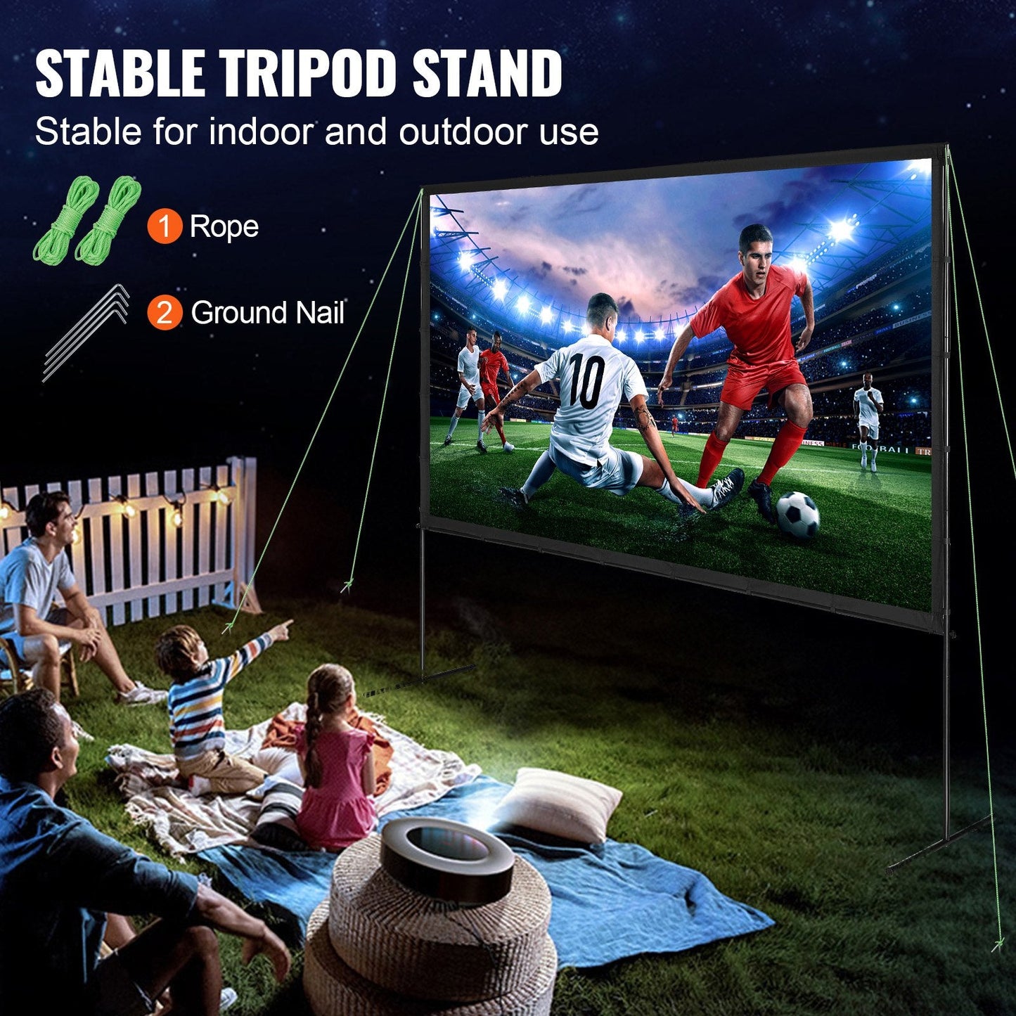 VEVOR Projector Screen with Stand, 120 Inch