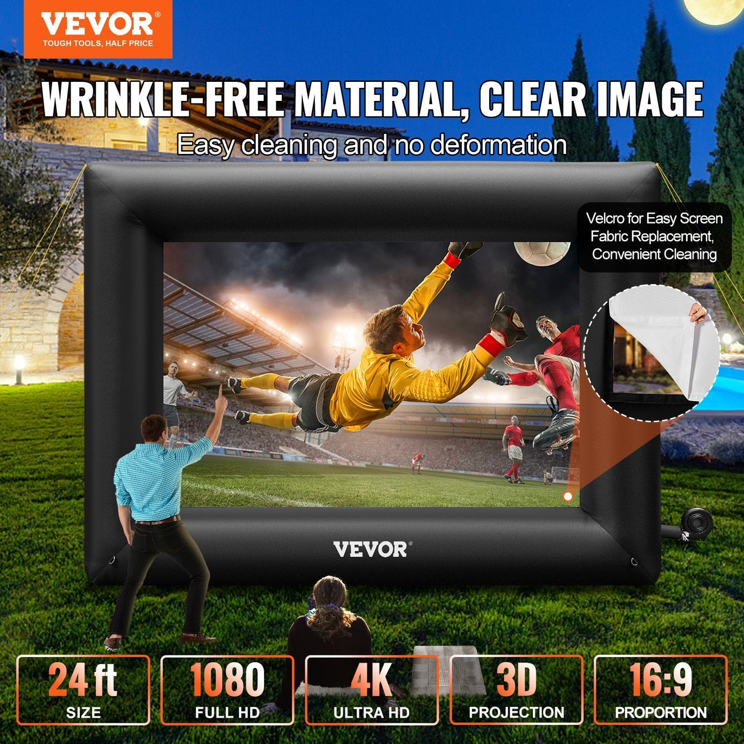 VEVOR 24FT Inflatable Movie Screen