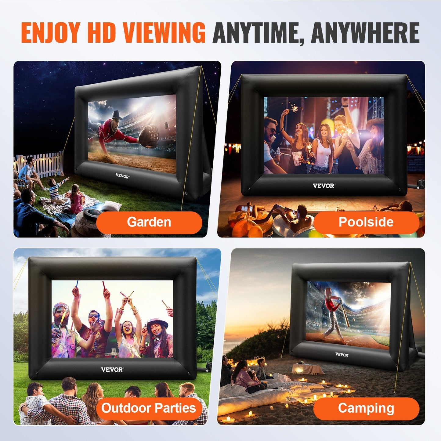 VEVOR 24FT Inflatable Movie Screen